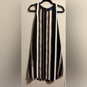 Apt. 9 Black and White A-Line Dress midi with Exposed Zipper